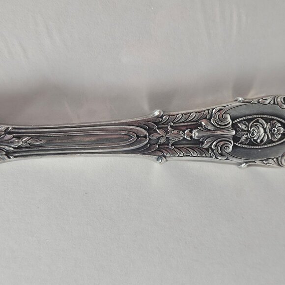 Antique Rose Point by Wallace Sterling Silver Two Piece Salad Serving Set - Picture 9 of 13